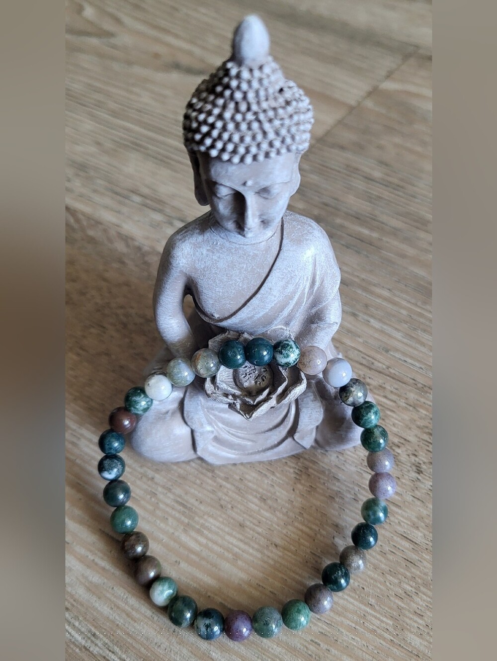 🌿 Moss Agate Beaded Bracelet 🌿